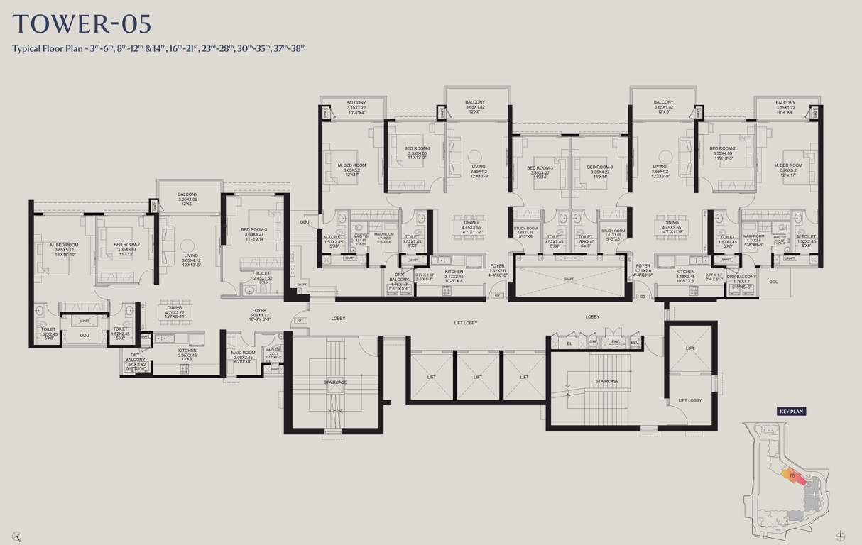  the westpark phase 1 The Westpark Phase 1 Tower 5 Cluster Plan from 3rd to 38th Floor