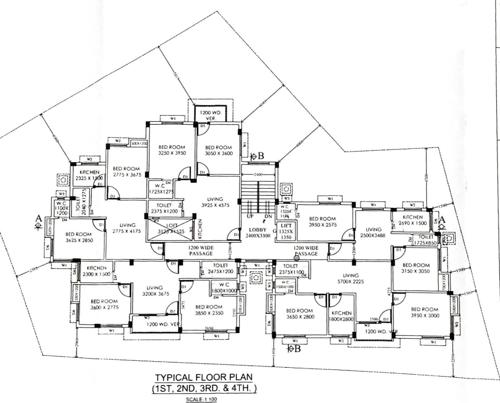  gajapati-appartment Gajapati Appartment Cluster Plan from 1st to 4th Floor