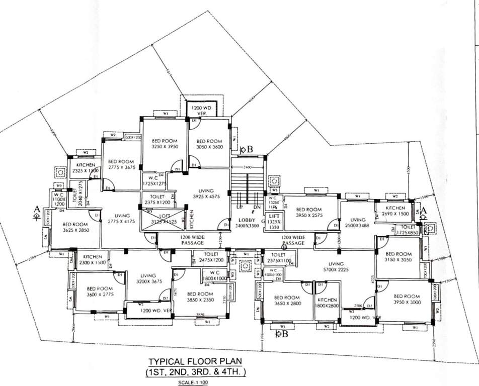  gajapati appartment Gajapati Appartment Cluster Plan from 1st to 4th Floor