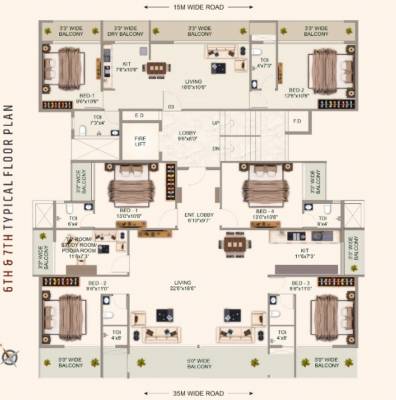  akshardham Akshardham Cluster Plan from 6th to 7th Floor