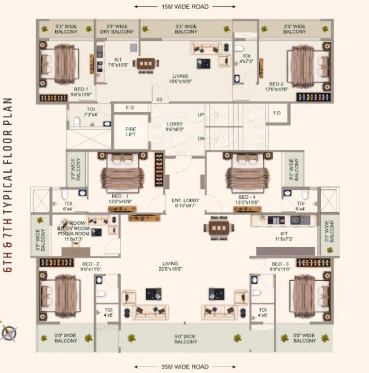  akshardham Akshardham Cluster Plan from 6th to 7th Floor