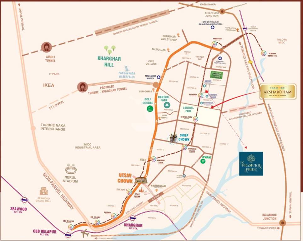  akshardham Location Plan