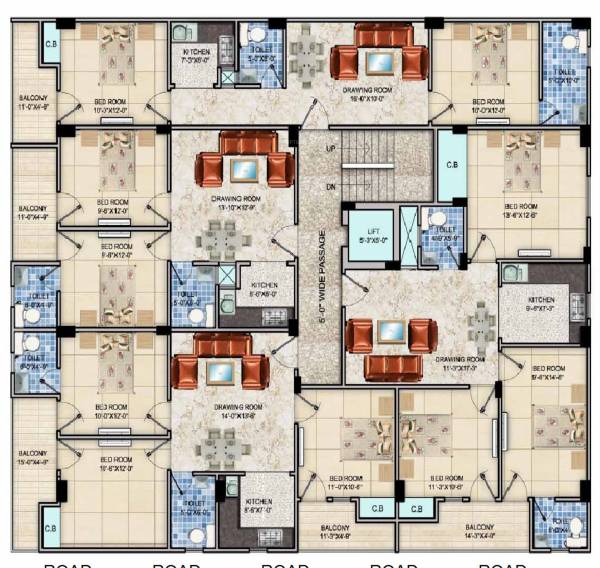  casa-view-4 Cluster Plan from ground to 3rd Floor