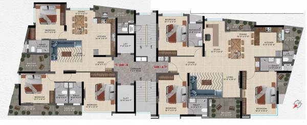  aum-griha Navins Aum Griha Cluster Plan For Typical Floor Plan