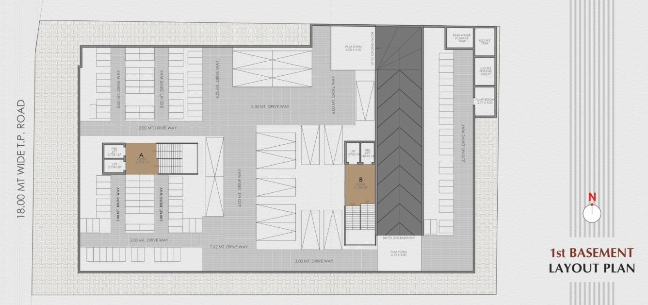  gold Block A B Cluster Plan for basement 1 Floor