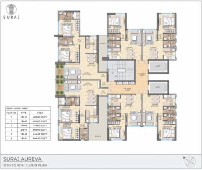  aureva Suraj Aureva Cluster Plan for Typical Floor