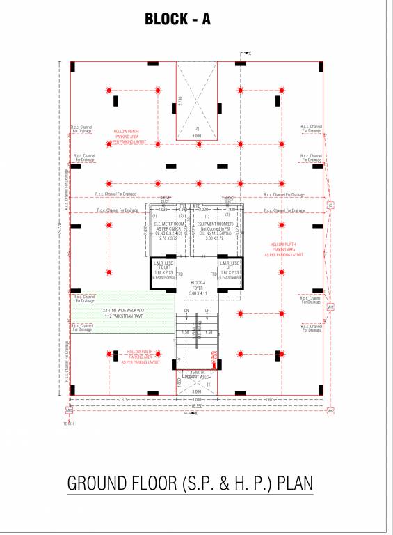  84 BLOCK A Cluster Plan for ground Floor