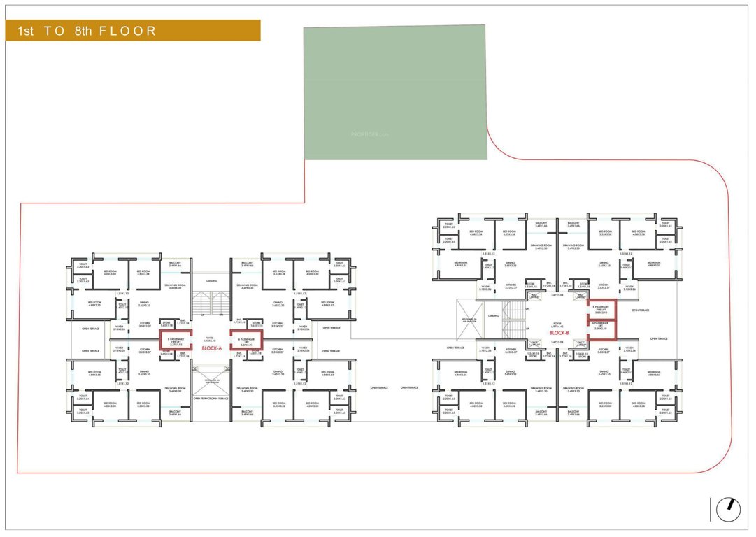  ananta heights Block A & B Cluster Plan from 1st to 8th Floor