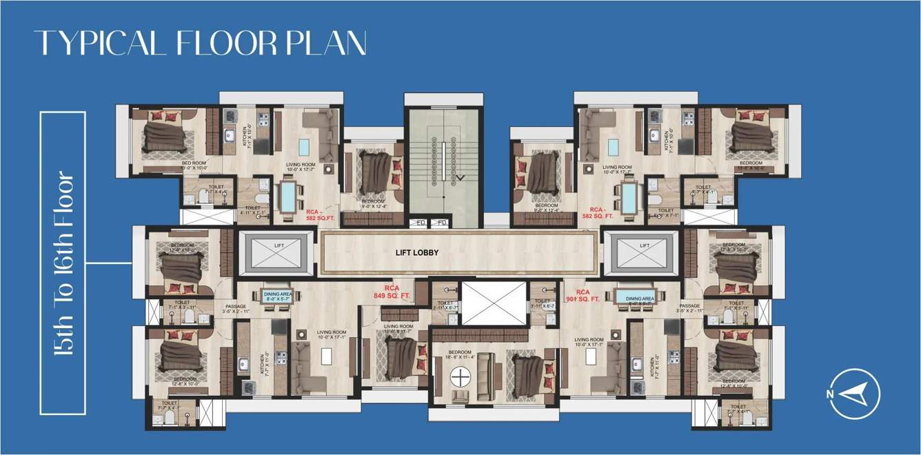  megh mahal chsl Megh Mahal CHSL Cluster Plan from 15th to 16th Floor