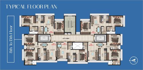  megh-mahal-chsl Megh Mahal CHSL Cluster Plan from 8th to 13th Floor