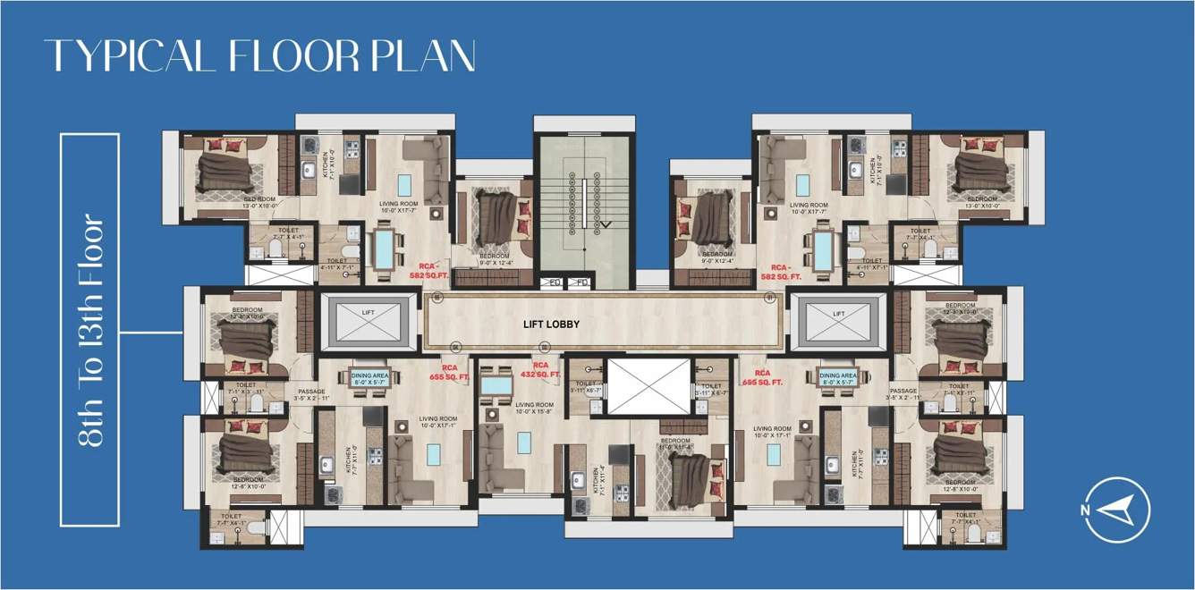  megh mahal chsl Megh Mahal CHSL Cluster Plan from 8th to 13th Floor