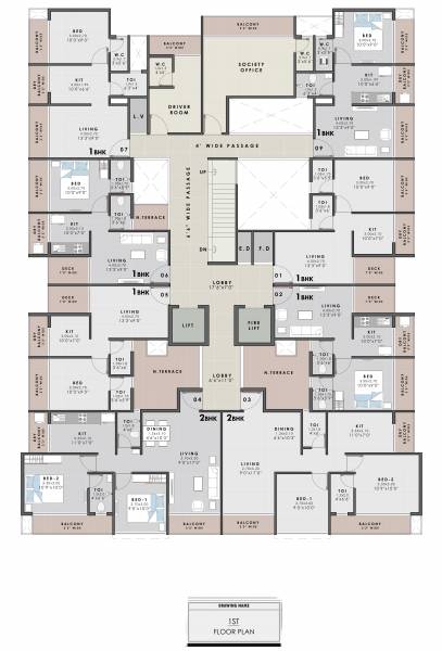  vrundavan-bliss Vrundavan bliss Cluster Plan for 1st Floor