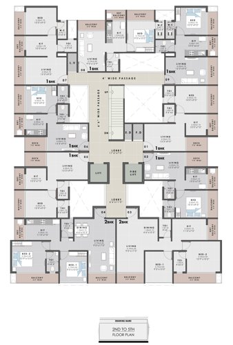  vrundavan-bliss Vrundavan bliss Cluster Plan from 2nd to 5th Floor