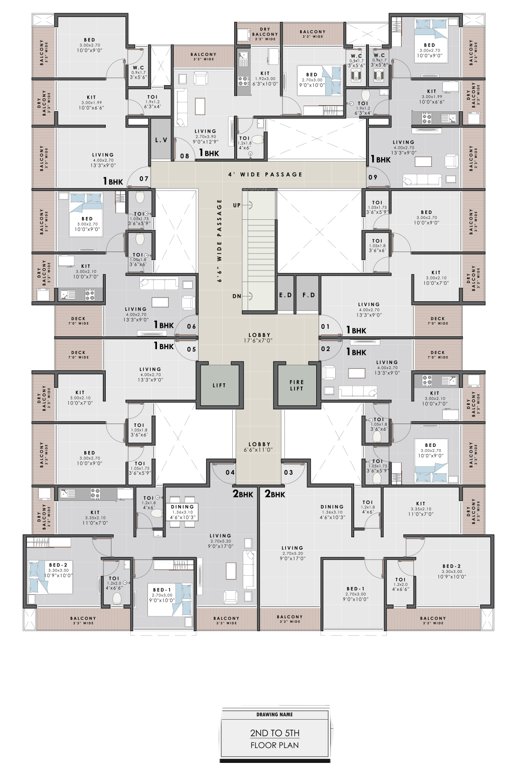  vrundavan bliss Vrundavan bliss Cluster Plan from 2nd to 5th Floor