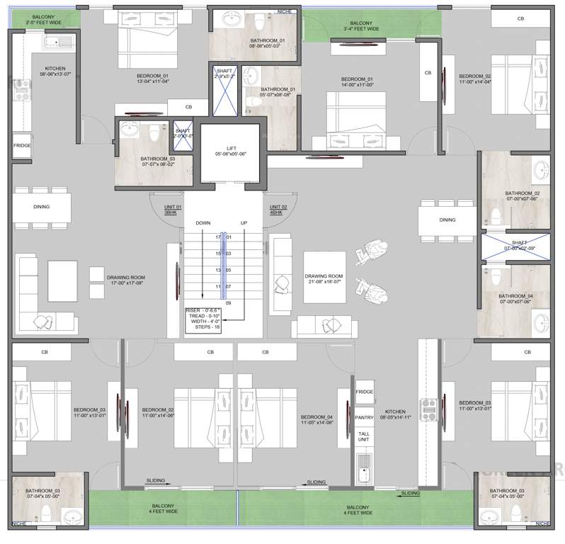 i and m floret homes I And M Floret Homes Cluster Plan from 1st to 5th Floor