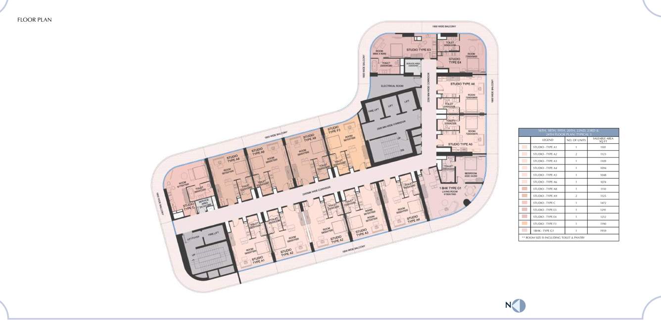  the selene tower The Selene Tower 1 Cluster Plan from 16th to 24th Floor