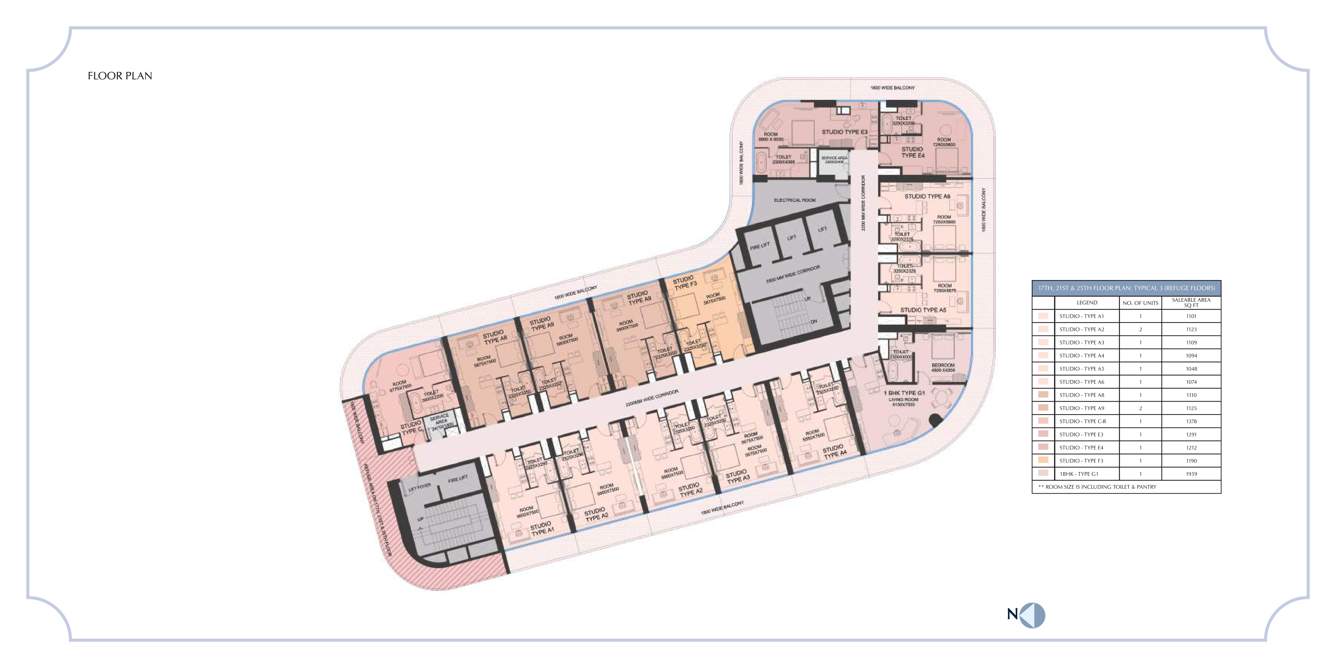  the selene tower The Selene Tower 1 Cluster Plan from 17th to 25th Floor