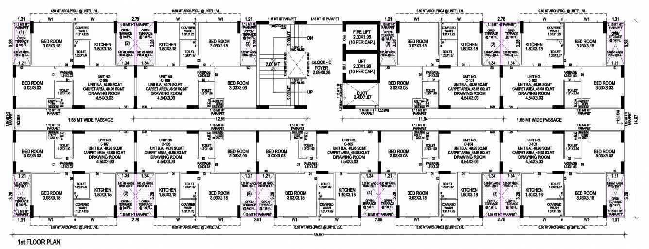  aarambh greens Block C Cluster Plan for 1st Floor