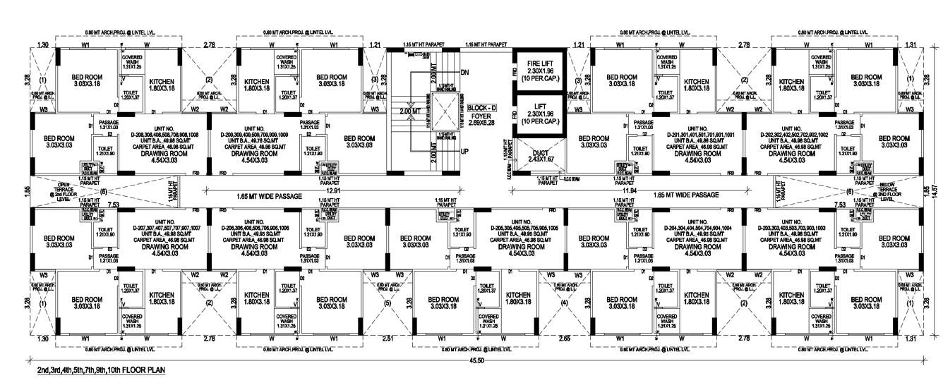  aarambh greens Block C Cluster Plan for 2,3,4,5,7,9,10 Floor
