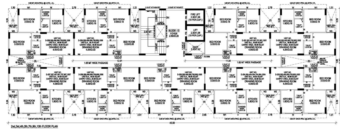  aarambh greens Block D Cluster Plan for 2,3,4,5,7,9,10 Floor