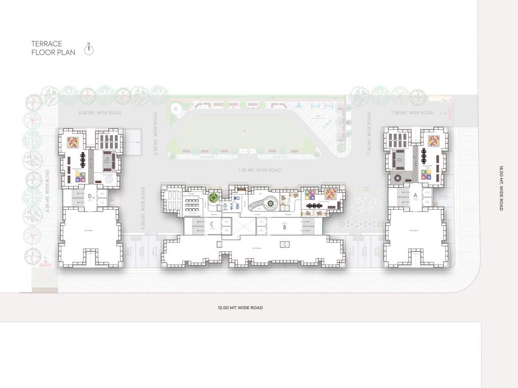  pavitram parisar Block A to D Cluster Plan for Terrace Floor
