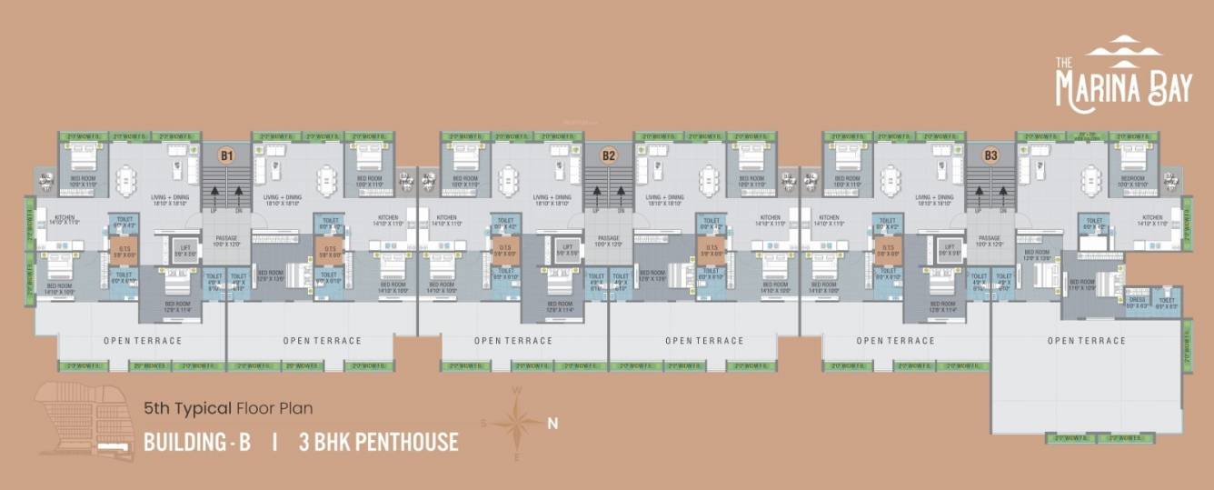  bay Building B Cluster Plan 5th Floor