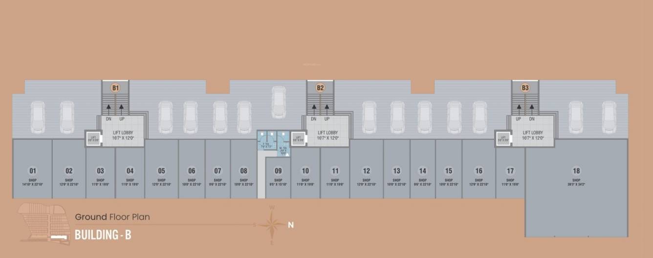  bay Building B Cluster Plan Ground Floor