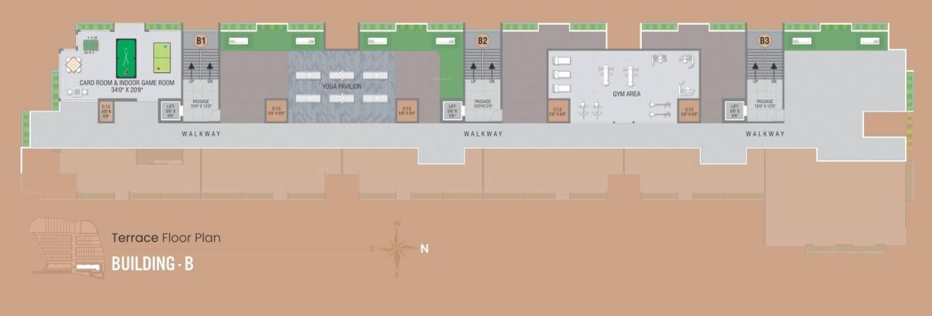  bay Building B Cluster Plan Terrace
