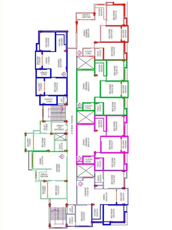  heights Green Heights Cluster Plan from 2nd to 12th Floor