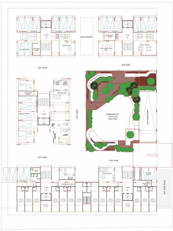  inara Tower A,B,C,D,E Cluster Plan for ground Floor