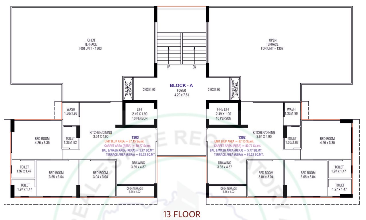  aarav elenza infinium Block A Cluster Plan for 13th Floor