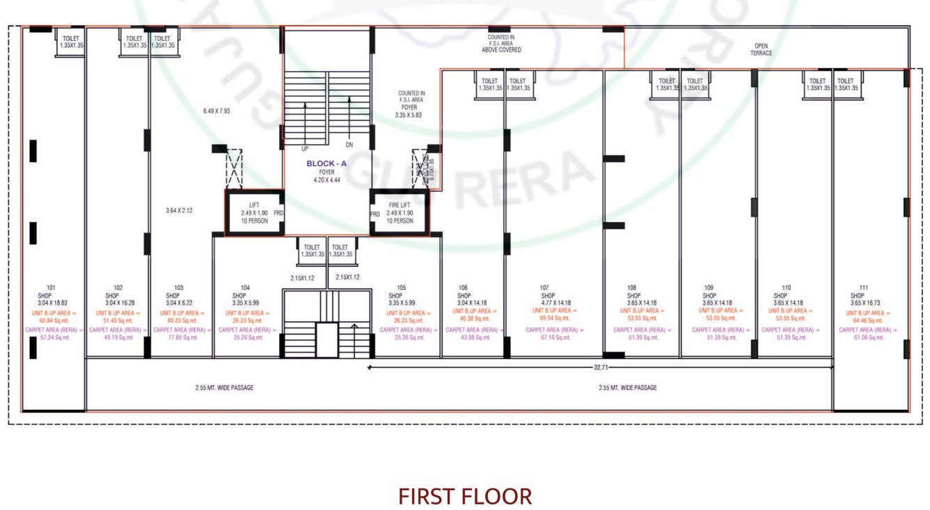  aarav elenza infinium Block A Cluster Plan for 1st Floor