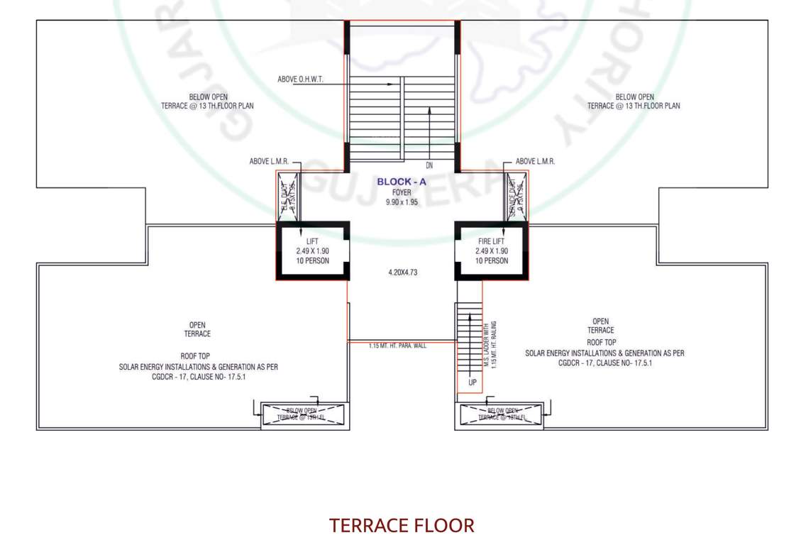  aarav elenza infinium Block A Cluster Plan for Terrace Floor