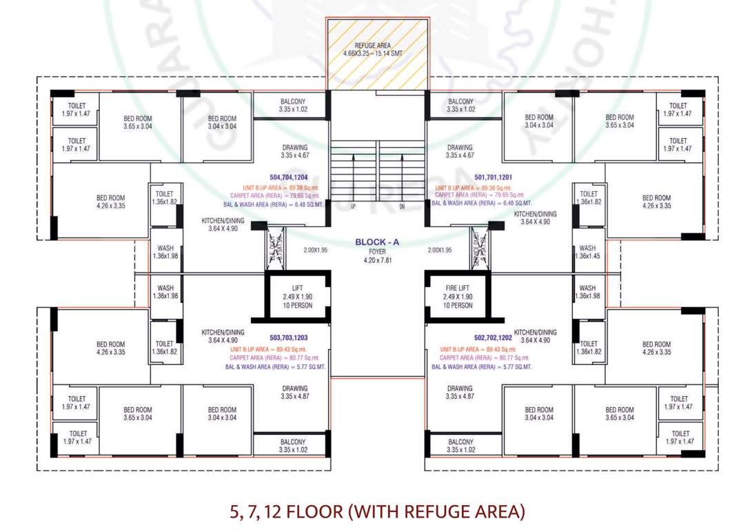  aarav elenza infinium Block A Cluster Plan from 5th, 7th to 12th Floor