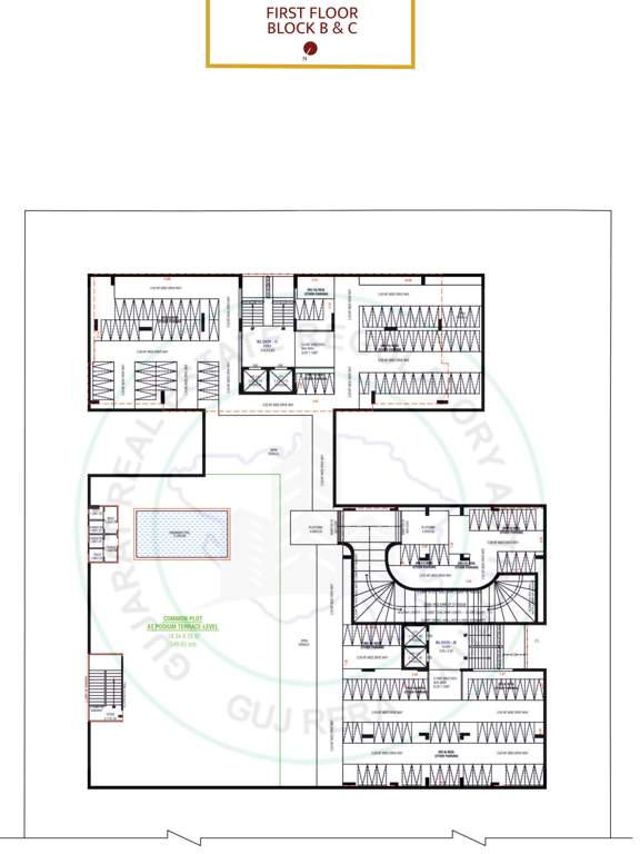  aarav elenza infinium Block B & C Cluster Plan for 1st Floor