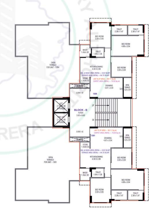  aarav elenza infinium Block B Cluster Plan for 13th Floor