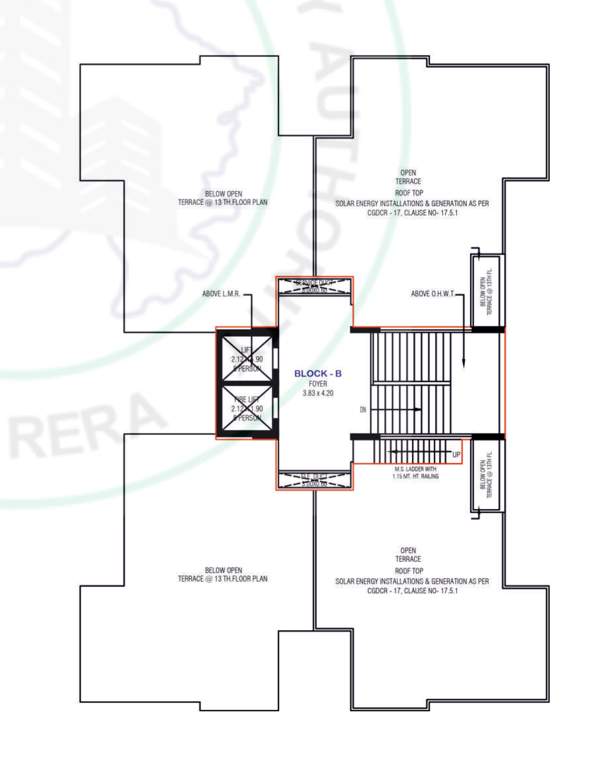  aarav elenza infinium Block B Cluster Plan for Terrace Floor
