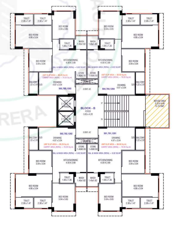  aarav elenza infinium Block B Cluster Plan from 5th, 7th to 12th Floor