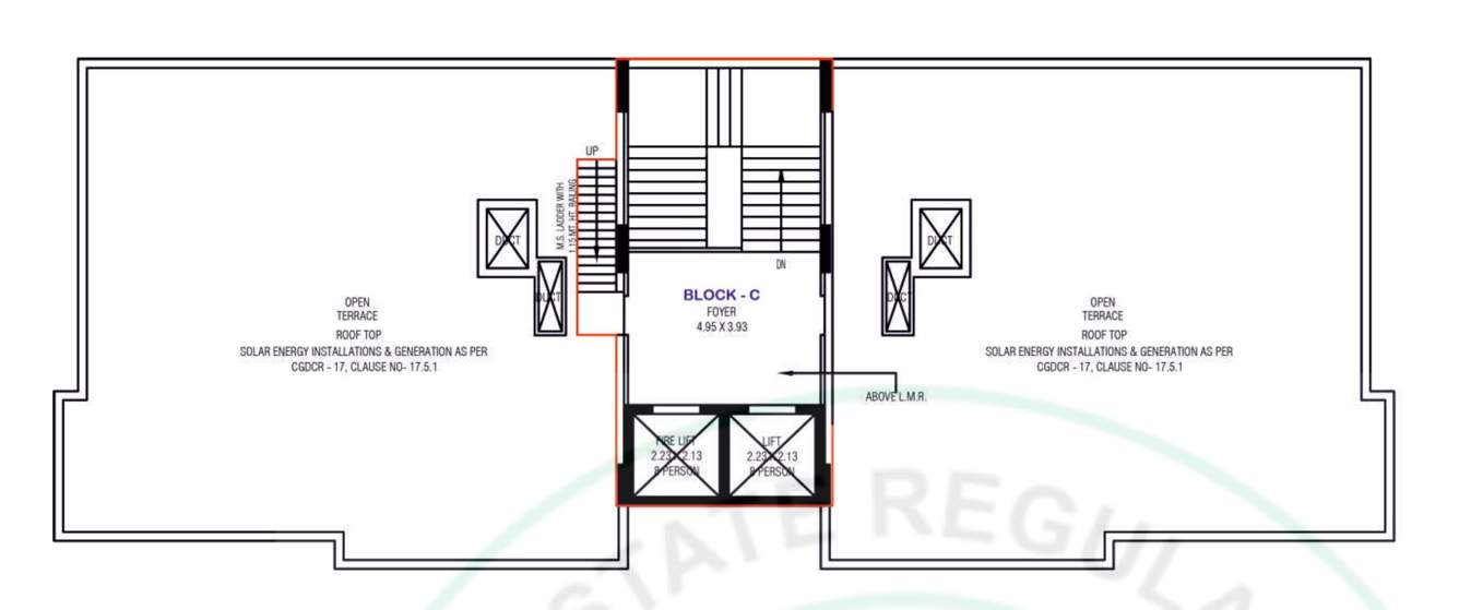  aarav elenza infinium Block C Cluster Plan for Terrace Floor
