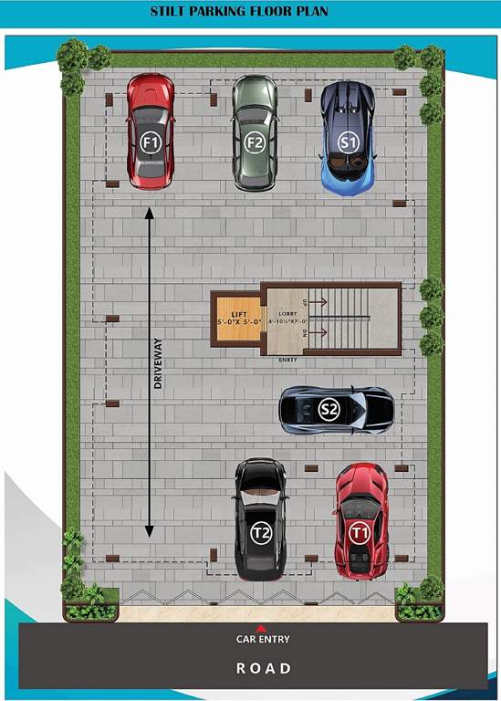  kishore flats Kishore Flats Cluster Plan for stilt parking Floor