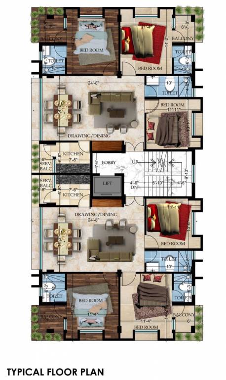  hiranmoyee Hiranmoyee Cluster Plan for Typical Floor