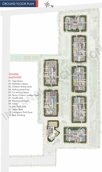  rise Tower A,B,C,D,E,F,G Cluster Plan for ground Floor