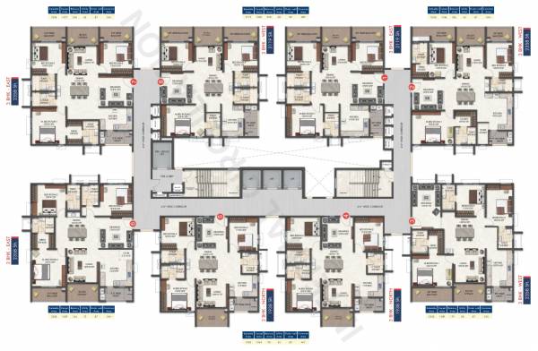  rise Tower E Cluster Plan from 1st to 17th Floor