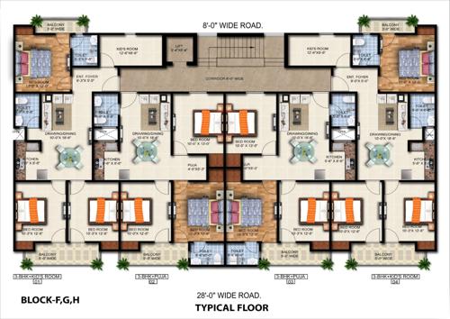  the-royal-estate Block F, G & H Cluster Plan for Terrace Floor