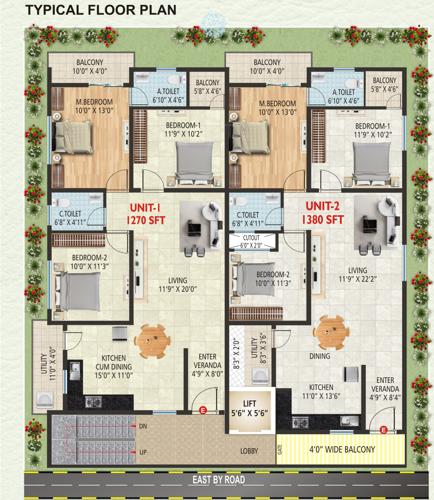  shakti-homes Sree Shakti Homes Cluster Plan from 1st to 5th Floor