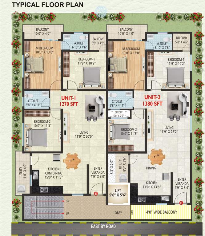  shakti homes Sree Shakti Homes Cluster Plan from 1st to 5th Floor