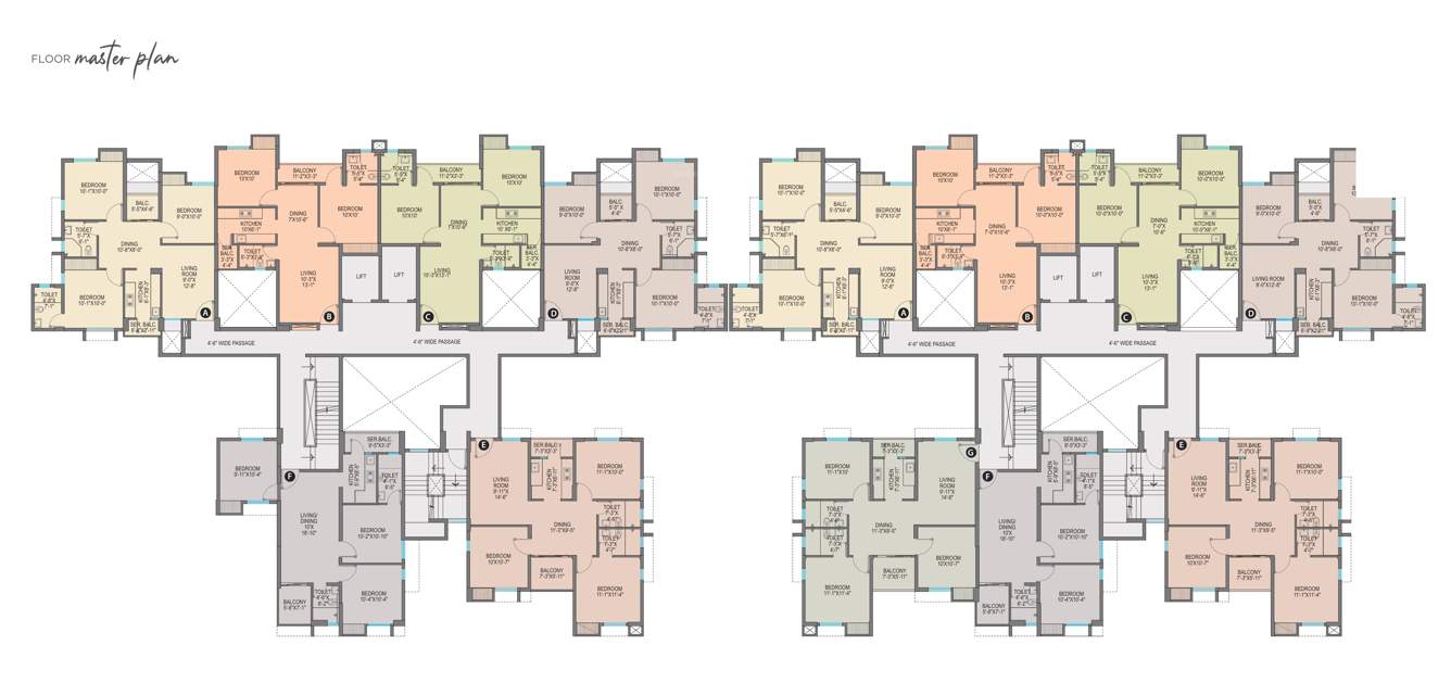  good earth phase 1 Block 1 2 3  Cluster Plan for typical Floor