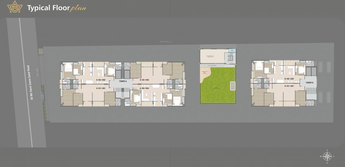  amardeep eminence A & B Cluster Plan from 1st to 14th Floor