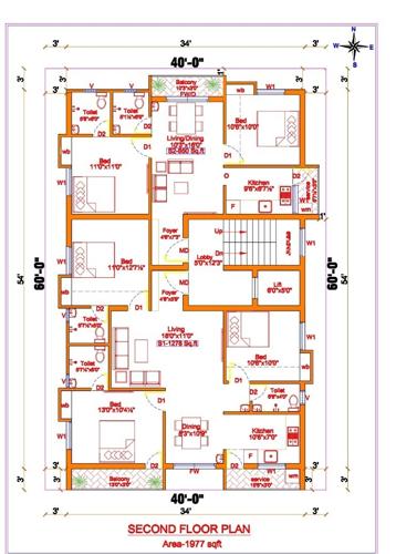  rj-flats-block-2 RJ Flats Block 2 Cluster Plan for 2nd Floor
