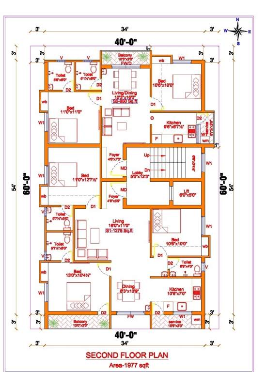  rj flats block 2 RJ Flats Block 2 Cluster Plan for 2nd Floor